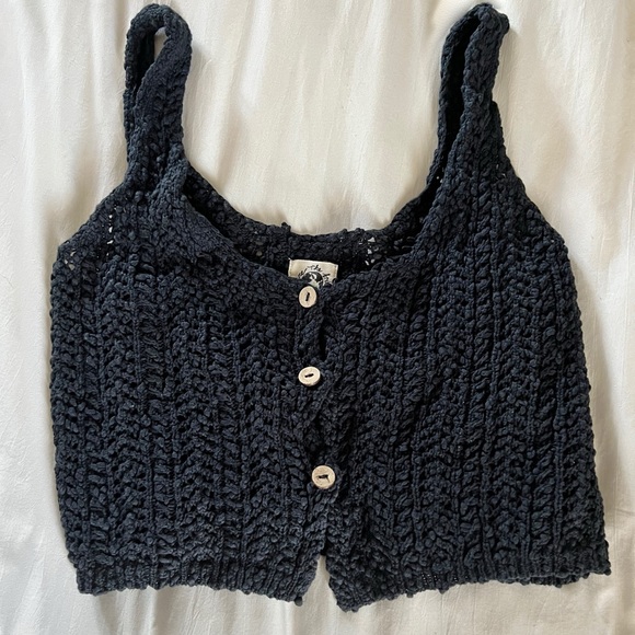 Free People Black knitted crop top, size M - Picture 4 of 5